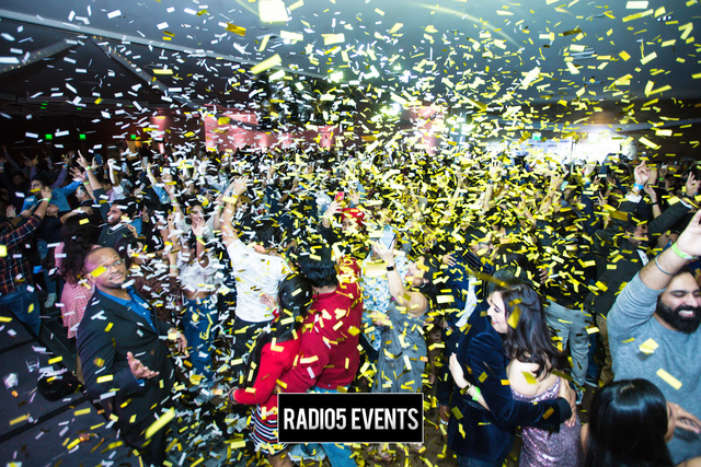 radio5 events confetti blast at new years eve countdown